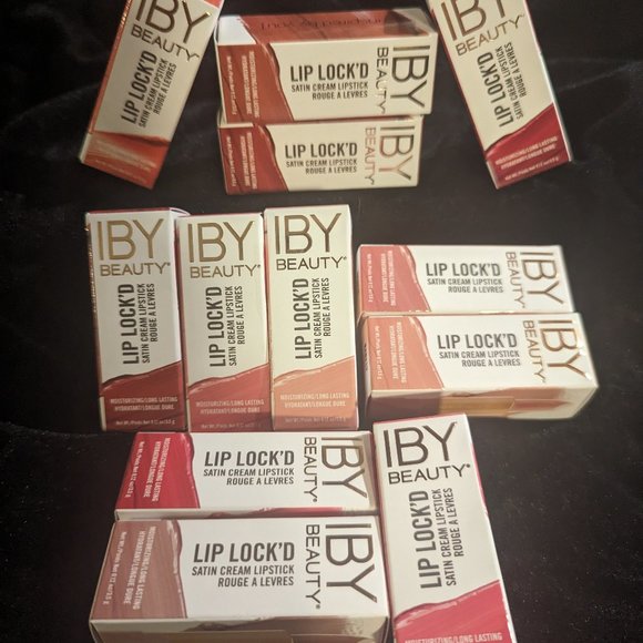 IBY Cosmetics Other - IBY Cosmetics LIP LOCK'D Set of (12) Satin Cream Lipsticks Cruelty Free Vegan